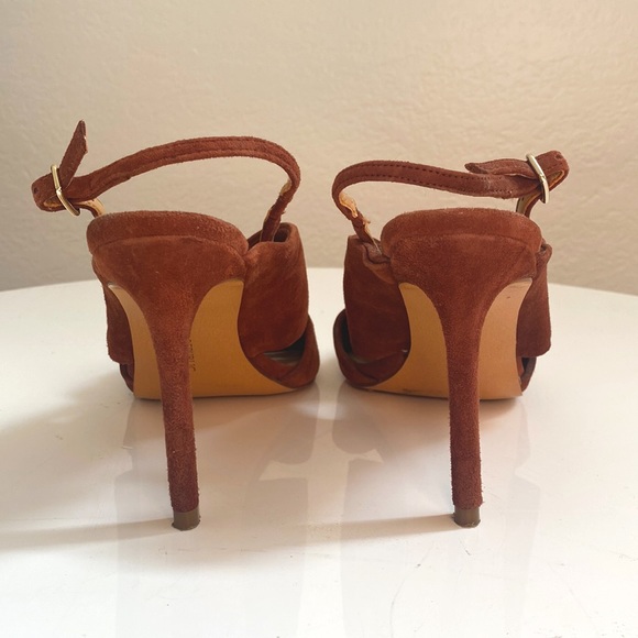 Banana Republic Rich Brown Suede Open Toe Heels - Picture 4 of 5